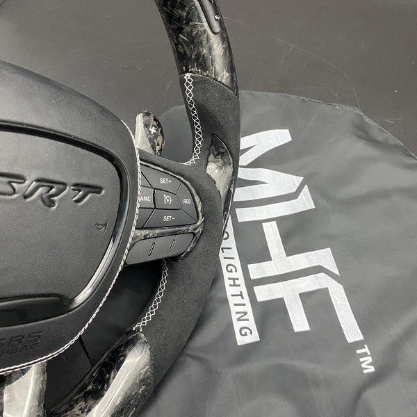 2018-2021 Carbon “Track Series” Gray Accent Forged TrackHawk Steering Wheel