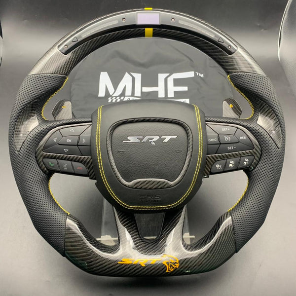 2015 -2021 Carbon “Hellcat Yellow” Steering Wheel