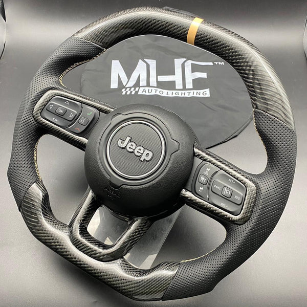 2018-2021 JT / JL “Black Carbon Tan Accent” Jeep Wrangler Steering Wheel