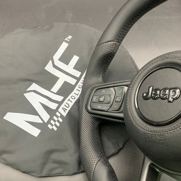 2018+ JT / JL “Perforated Leather /  Black” Jeep Wrangler Steering Wheel