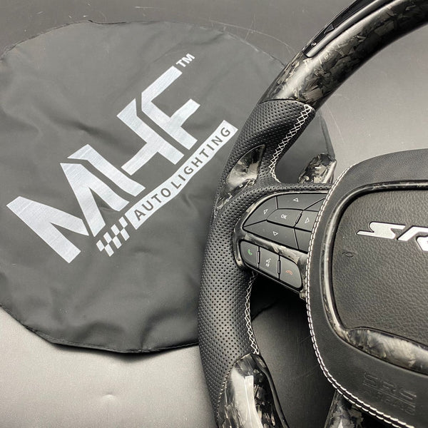 2015 -2021 Forged Carbon “Hellcat Demon Red” Steering Wheel