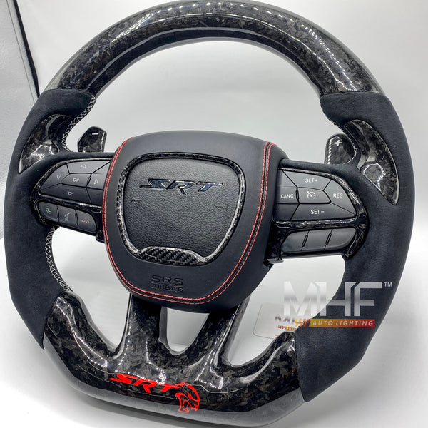2015 -2021 Forged Carbon “Hellcat Red” Accent Steering Wheel
