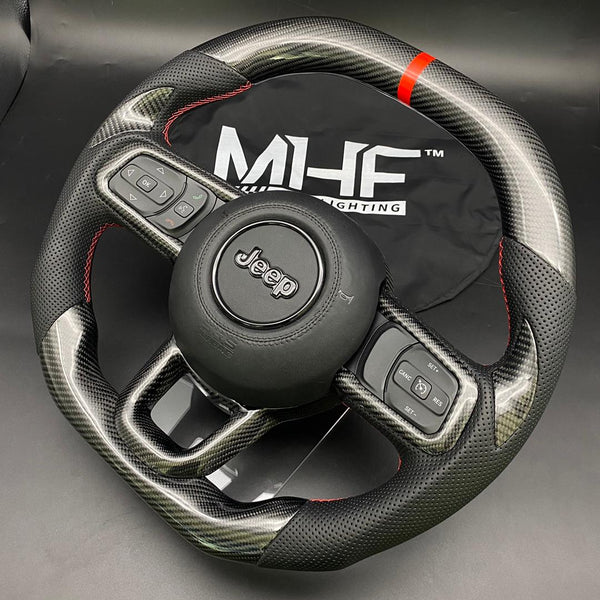 2018+ JT / JL “Red Accent” Jeep Wrangler Steering Wheel