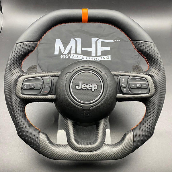 2018+ 392 Matte Carbon /  Orange” Jeep Wrangler Steering Wheel