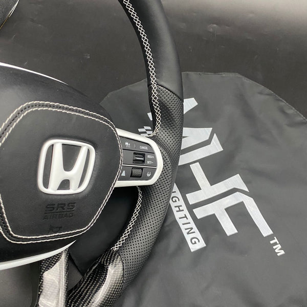 2022-2025 Honda Civic White Accent Carbon Steering Wheel