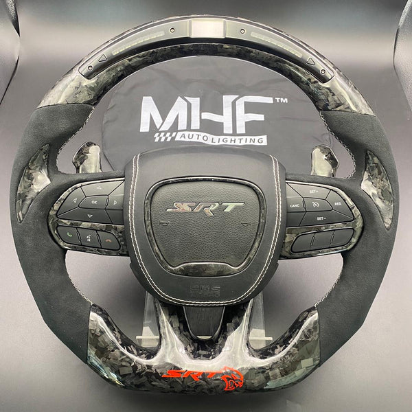 2015 -2021 Forged Carbon “Hellcat Alcantara” Red Steering Wheel