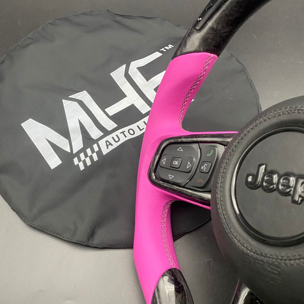 2018+ JT / JL “Pink Smooth Leather” Jeep Wrangler Forged Carbon Steering Wheel