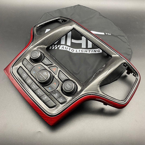 2014-2018 Jeep SRT / TrackHawk Red Carbon Radio Bezel
