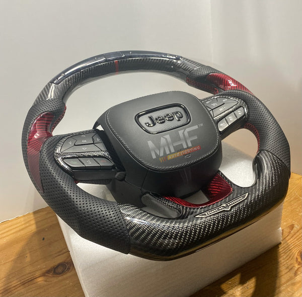 2018-2021 Carbon “Track Series” Red Carbon Accent TrackHawk Steering Wheel