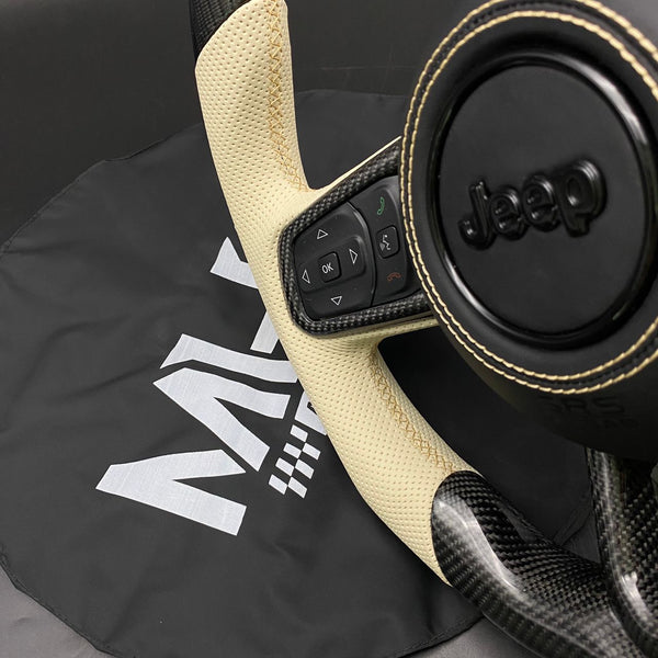 2018+ JT / JL “Light Tan Accent Carbon” Jeep Wrangler Steering Wheel