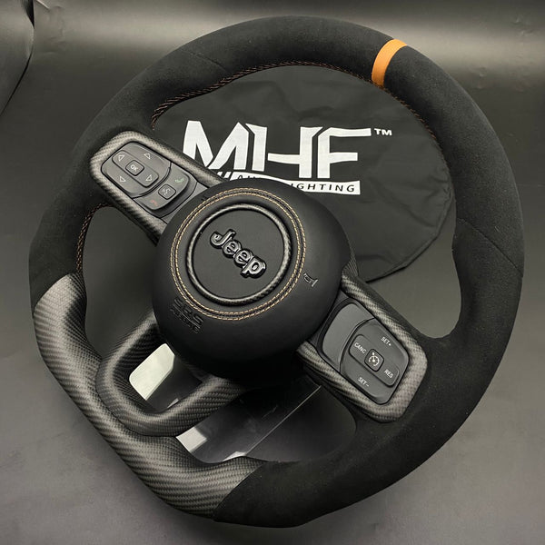 2018-2023 JT / JL “Alcantara Bronze” Matte Carbon Jeep Wrangler Steering Wheel