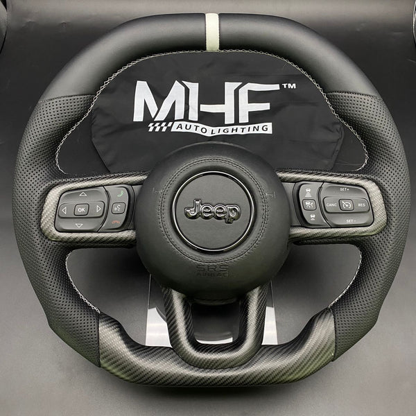 2018-2022 JT / JL “White Accent” Jeep Wrangler Steering Wheel