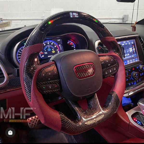 2018-2020 Carbon “Track Series” Dark Rose Accent TrackHawk Steering Wheel