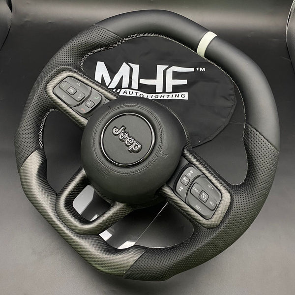 2018-2022 JT / JL “White Accent” Jeep Wrangler Steering Wheel