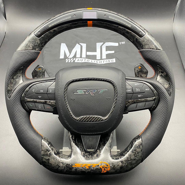 2015 -2021 Forged Carbon “SRT HELLCAT Orange” Steering Wheel