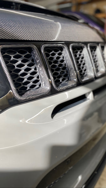 Front Carbon Grill Rings for Grand Cherokee Trackhawk / SRT 2014-2021