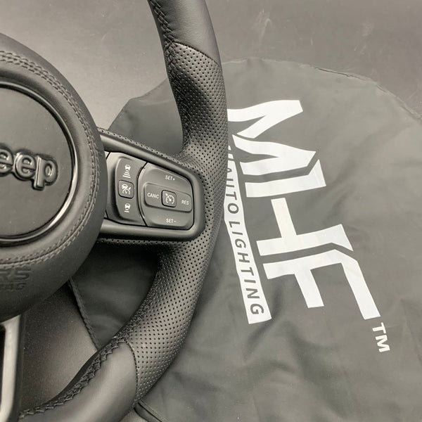2018+ JT / JL “Perforated Leather /  Black” Jeep Wrangler Steering Wheel
