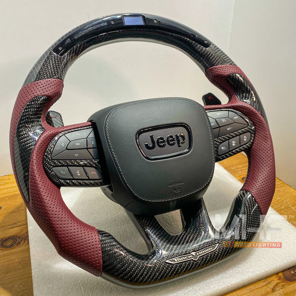 2018-2020 Carbon “Track Series” Dark Rose Accent TrackHawk Steering Wheel
