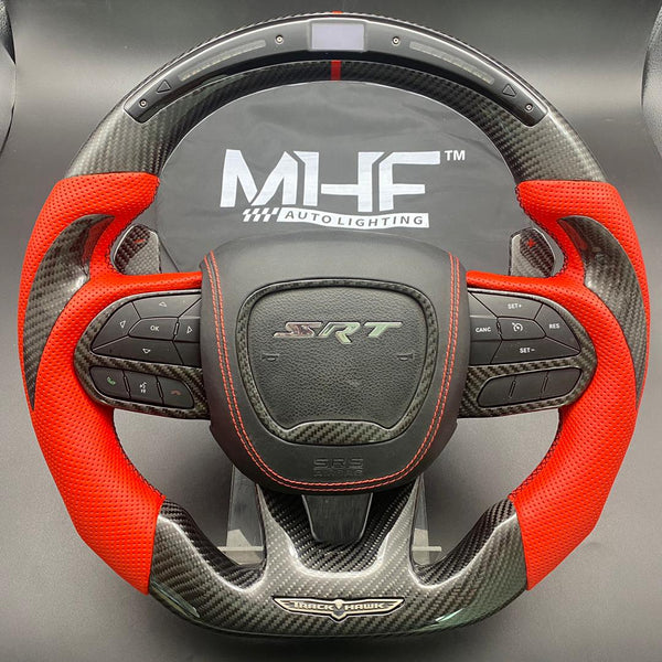 2018-2021 Carbon “Track Series” Red Leather TrackHawk Steering Wheel