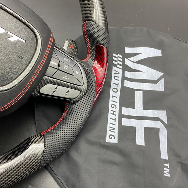 2014-2021 Jeep/ Dodge Red Carbon Accent Carbon Steering Wheel