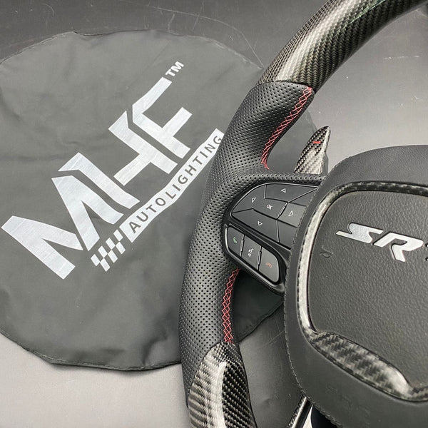 2018-2021 Carbon “Track Series” Dark Rose Accent TrackHawk Steering Wheel