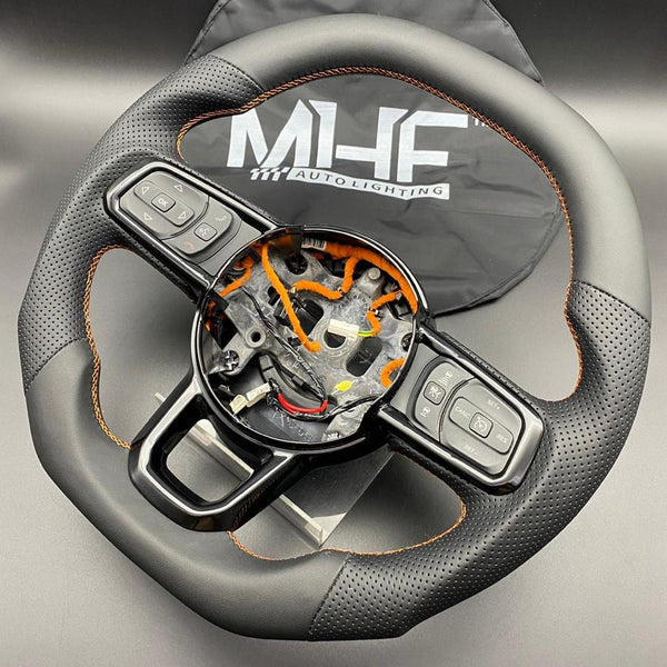 2018-2022 JT / JL “Perforated Leather /  Orange” Jeep Wrangler Steering Wheel