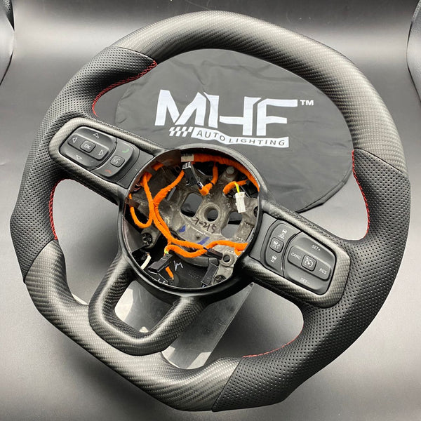 2018-2022 JT / JL “Matte Carbon /  Red” Jeep Wrangler Steering Wheel