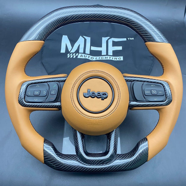 2018+ JT / JL “Smooth Leather /  Tan” Jeep Wrangler Steering Wheel