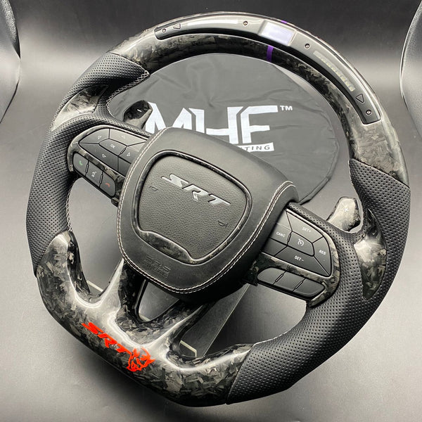 2015 -2021 Forged Carbon “Hellcat Demon Red” Steering Wheel