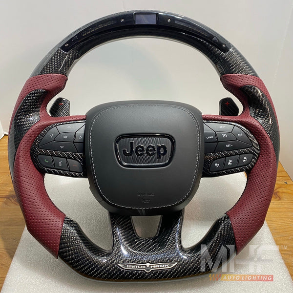 2018-2020 Carbon “Track Series” Dark Rose Accent TrackHawk Steering Wheel