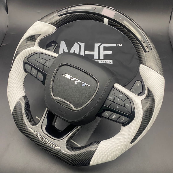 2018-2021 Carbon White Accent “Track Series” TrackHawk Steering Wheel