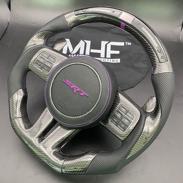 2011-13 Jeep/ Dodge Purple Accent Carbon Steering Wheel