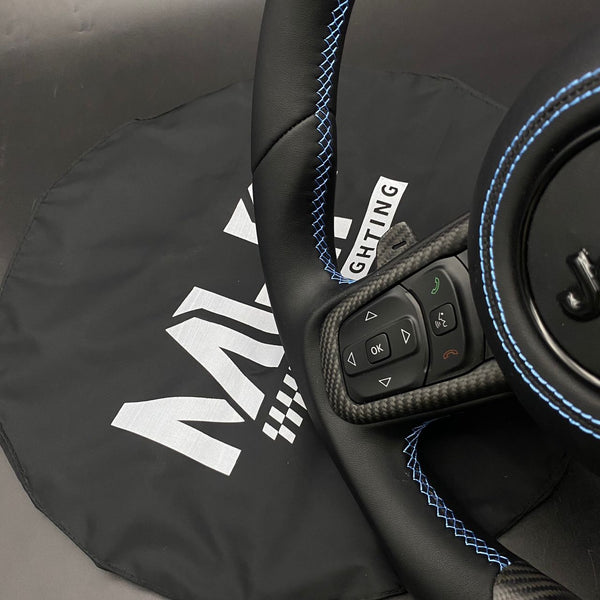 2018+ Matte Carbon / Light Blue” Jeep Wrangler Steering Wheel
