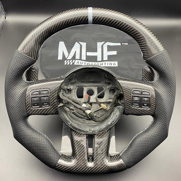 2011-13 Jeep/ Dodge Grey Accent Carbon Steering Wheel