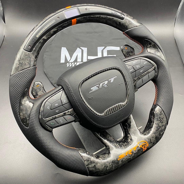 2015 -2021 Forged Carbon “SRT HELLCAT Orange” Steering Wheel