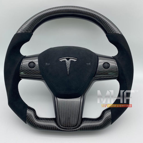 Tesla Model 3 & Y Carbon Black Accent Steering Wheel