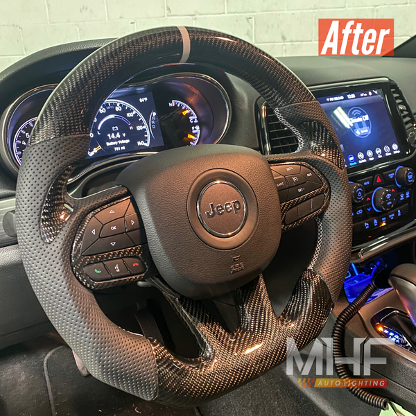 2014-2021 Jeep Grand Cherokee Models Carbon White Theme WK2 Limited X Steering Wheel