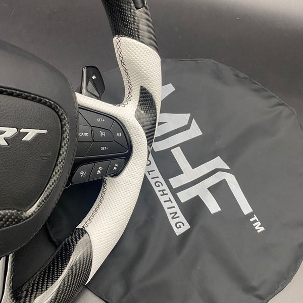 2018-2021 Carbon White Accent “Track Series” TrackHawk Steering Wheel