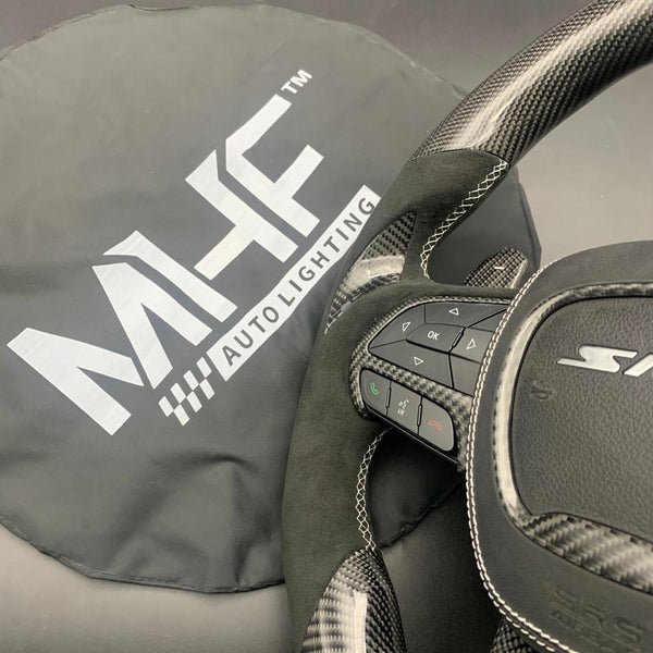 2015 -2021 Carbon “Hellcat Alcantara” Red Steering Wheel