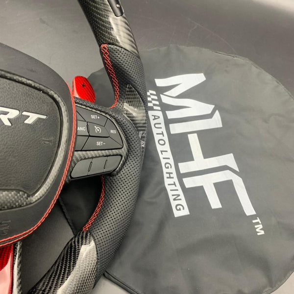 2018-2021 Carbon “Track Series” Red Carbon Accent TrackHawk Steering Wheel