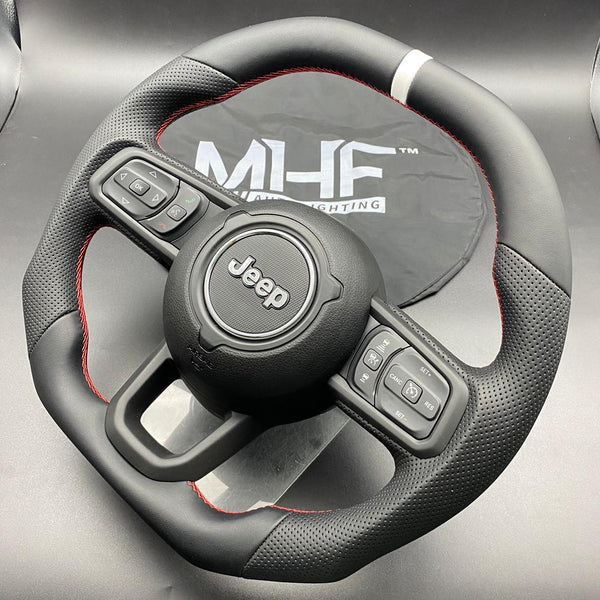 2018-2022 JT / JL “Leather /  Red” Jeep Wrangler Steering Wheel