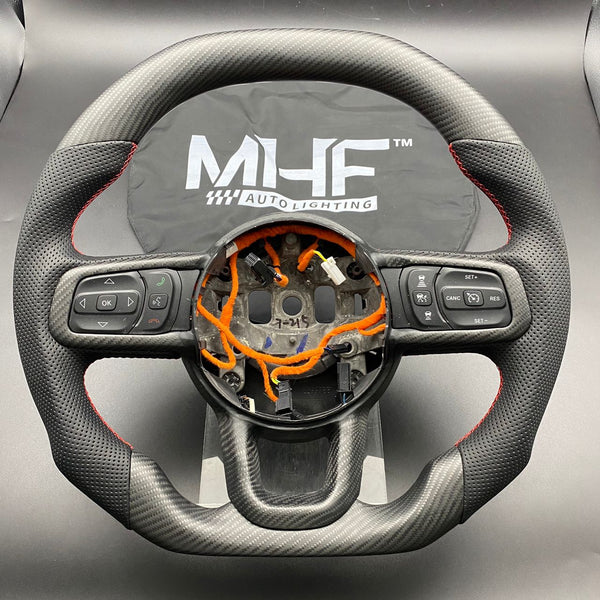 2018-2022 JT / JL “Matte Carbon /  Red” Jeep Wrangler Steering Wheel