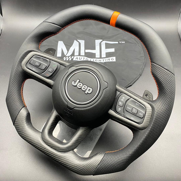 2018+ 392 Matte Carbon /  Orange” Jeep Wrangler Steering Wheel