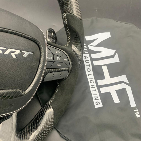 2015 -2021 Carbon “Hellcat Alcantara” Red Steering Wheel