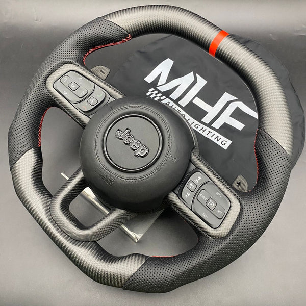 2018-2024 Matte Carbon / Red” Jeep 392 Wrangler Steering Wheel