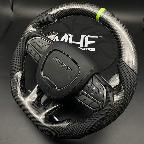 2014-2021 Olive Green Carbon Hellcat SRT Steering Wheel