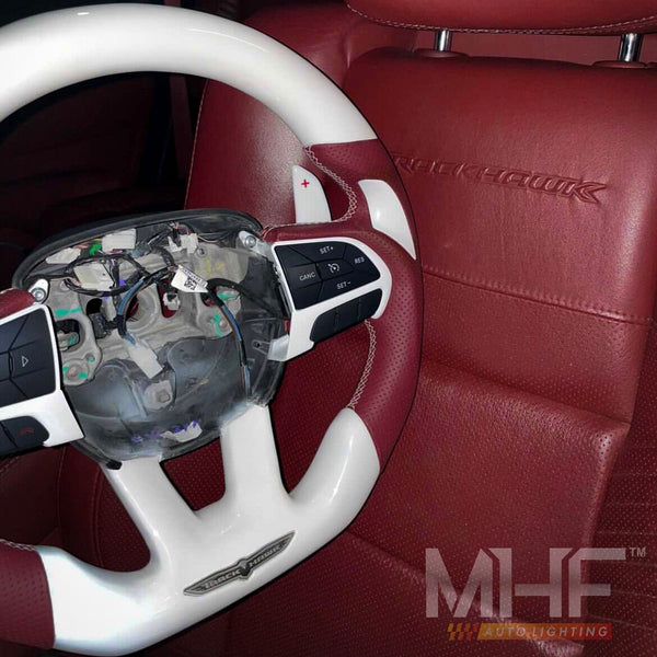 2018-2021 Carbon “Track Series” Ruby Red Accent TrackHawk Steering Wheel