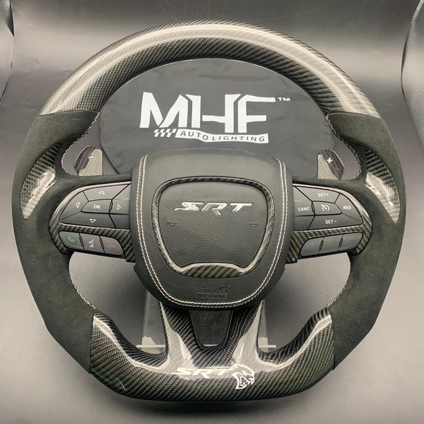 2015 -2021 Carbon “Hellcat Alcantara” Red Steering Wheel