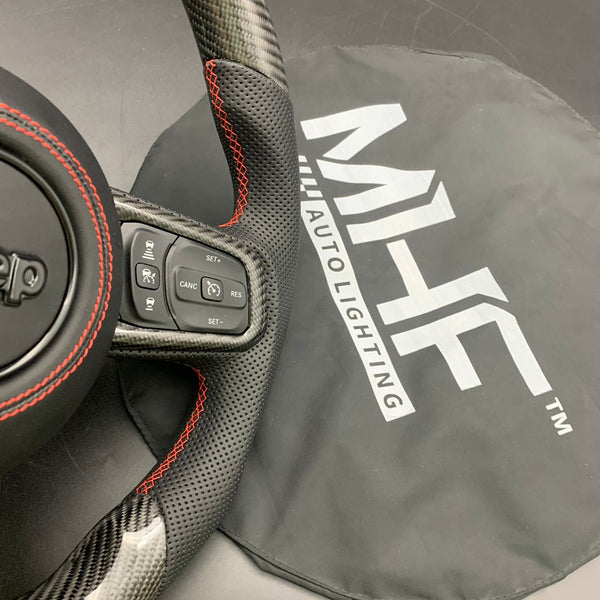 2018-2024 JT / JL “Red Accent Carbon” Jeep Wrangler Steering Wheel