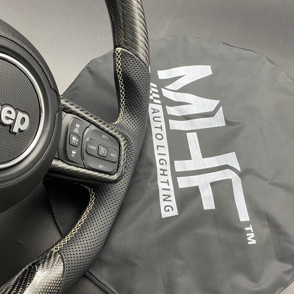 2018-2021 JT / JL “Black Carbon Tan Accent” Jeep Wrangler Steering Wheel